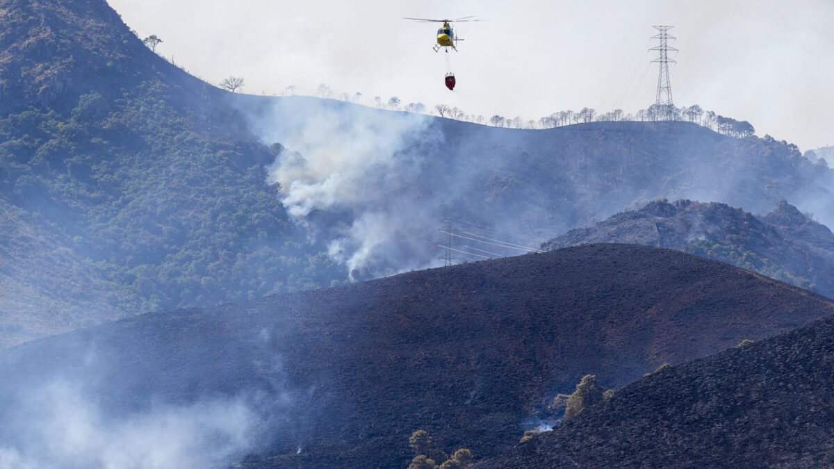 Una imagen del incendio forestal de Benahavís (Málaga)