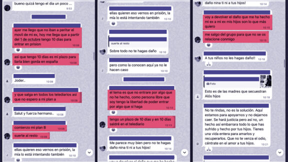 Extracto del chat donde un hombre amenaza con "salir en los telediarios"