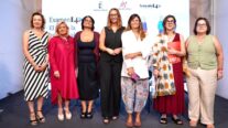 Pilar Gómez, directora de Artículo14, Sara Simón, consejera de Igualdad de Castilla-La Mancha, Irene Navarro, presidenta de la Asociación de Mujeres Empresarias, Autónomas y Directivas, Laura Seara, exsecretaria de Estado de Igualdad, y Lola Navarro, vicesecretaria general de UGT.