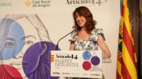 La escritora Irene Vallejo, durante los Premios Mujeres Excelentes Aragón