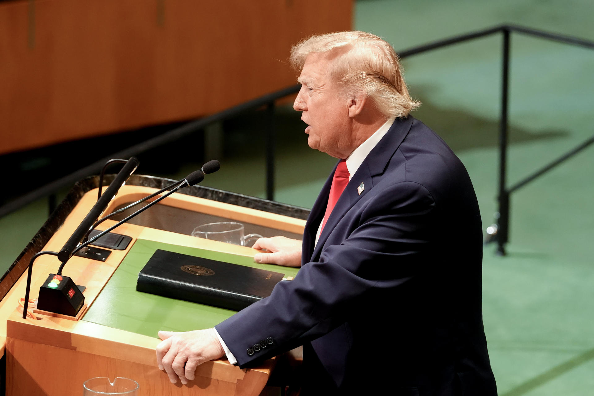 AME9604. NUEVA YORK (ESTADOS UNIDOS), 22/09/2026.- El presidente de Estados Unidos, Donald Trump, habla durante la 81ª Asamblea General de Naciones Unidas, este martes en Nueva York (Estados Unidos). EFE/ Octavio Guzmán