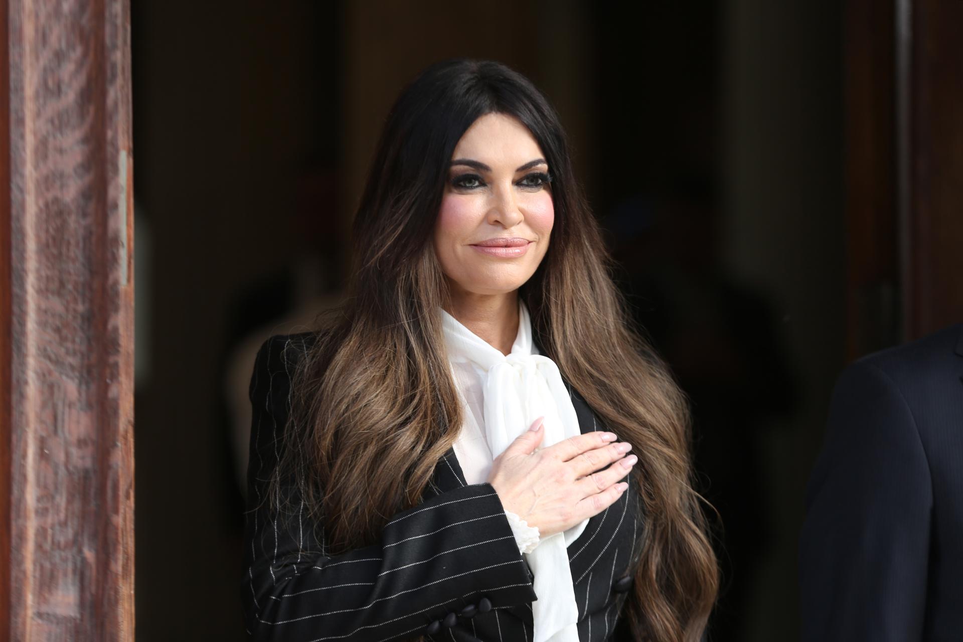 Athens (Greece), 04/11/2025.- New US Ambassador to Greece, Kimberly Guilfoyle leaves the Presidential Palace after presenting her credentials to Greek President Tasoulas, in Athens, Greece, 04 November 2025. (Grecia, Atenas) EFE/EPA/ALEXANDROS BELTES