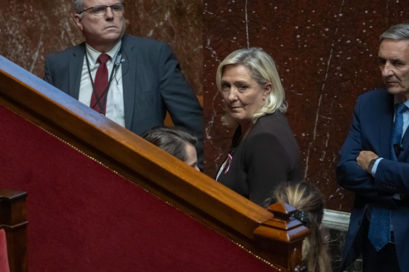 PARIS (France), 20/10/2026.- French President of Parliament group for the far-right Rassemblement National (RN) party Marine Le Pen during a session of questions to the government at the French National Assembly in Paris, France, 20 October 2026. French Prime Minister Sebastien Lecornu addressed the recent nationwide protests and riots during the parliament's session of questions. (Protestas, Disturbios, Francia) EFE/EPA/CHRISTOPHE PETIT TESSON