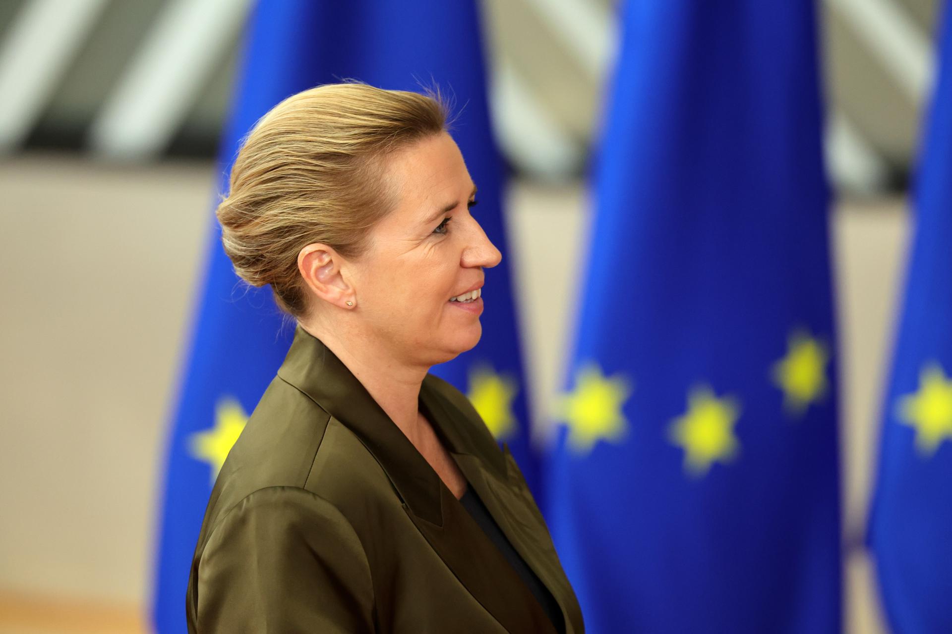 Brussels (Belgium), 16/10/2026.- Danish Prime Minister Mette Frederiksen attends the second day of a two-day European Council summit in Brussels, Belgium, 16 October 2026. European Union (EU) heads of state and government are meeting with Ukrainian President Zelensky as they focus on continued support for Ukraine, European defence and security, Russia-linked hybrid threats, migration, and the situation in the Middle East. (Bélgica, Ucrania, Bruselas) EFE/EPA/OLIVIER MATTHYS