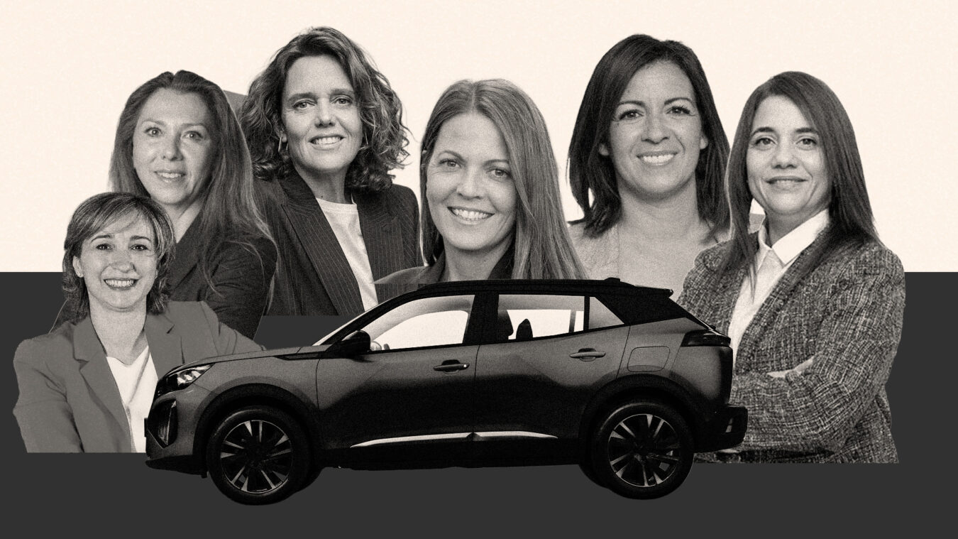 De (izq. a dcha.), Elena Burguete (Ford), Mónica Mira (Leapmotor), Mar Pieltain (Lexus España), Pilar Cascales (MINI Iberia), Ana Gema Ortega (Peugeot España y Portugal) y Zineb Ghout (Stellantis Iberia).