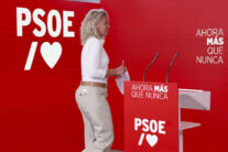 MADRID, 27/07/2026.- La portavoz del PSOE, Montse Mínguez, durante la rueda de prensa que ha ofrecido este lunes tras la reunión de la Ejecutiva federal socialista en Ferraz. EFE/ Chema Moya