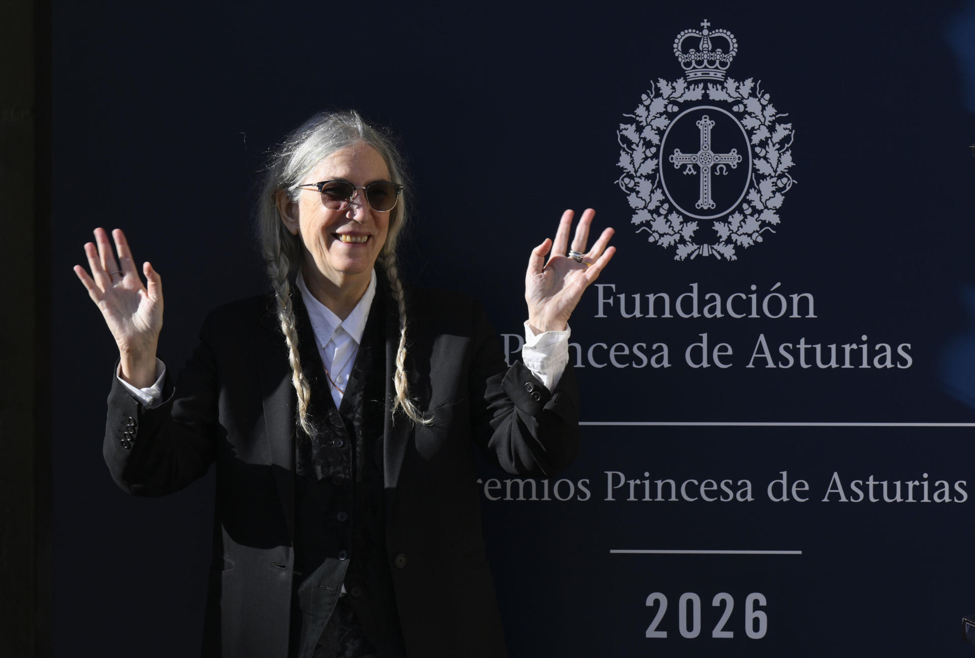 Patti Smith durante su llegada a Oviedo