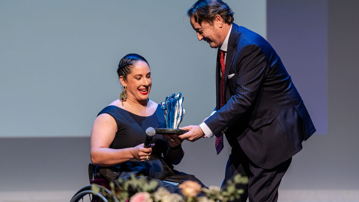 Amalia Ortuño, durante la entrega del Premio al Espíritu de Superación