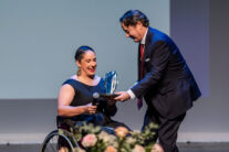 Amalia Ortuño, durante la entrega del Premio al Espíritu de Superación