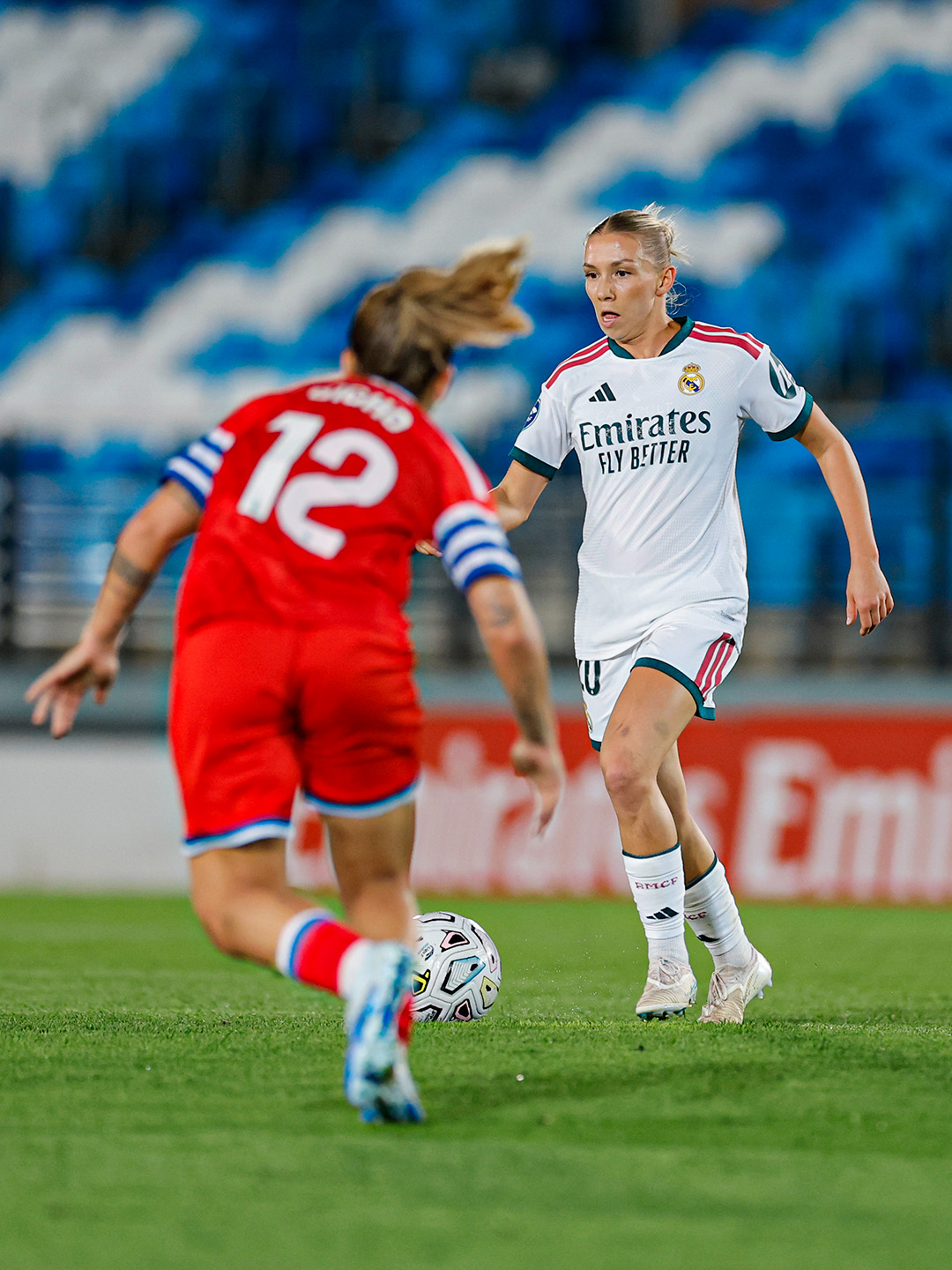 La jugadora del Real Madrid, Elisa Senß, durante el encuentro ante el Espanyol