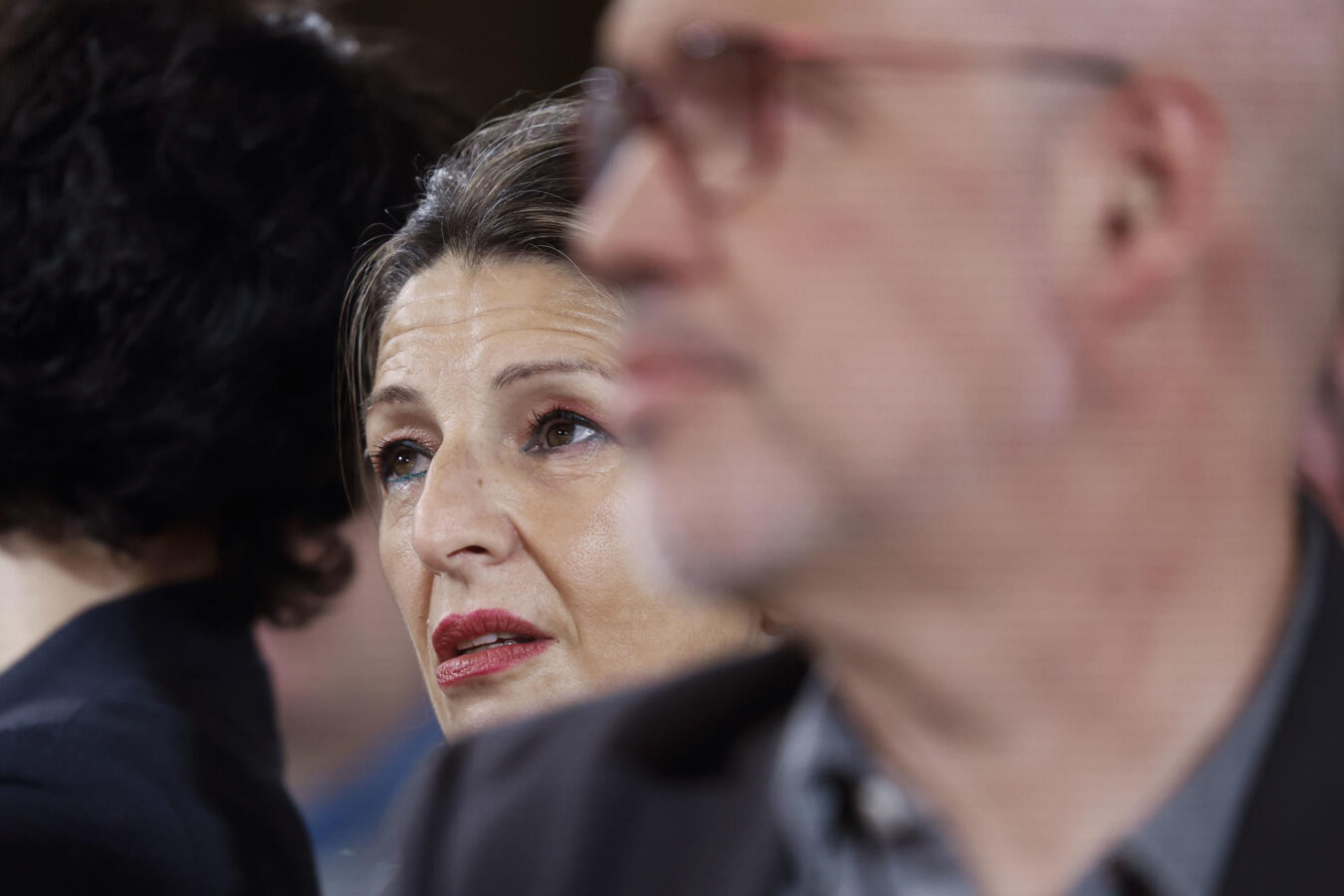 MADRID, 22/10/2026.- La vicepresidenta segunda y ministra de Trabajo, Yolanda Díaz durante 'Los Desayunos' de la Agencia EFE y RTVE celebrado este jueves en el Instituto Cervantes. EFE/Mariscal