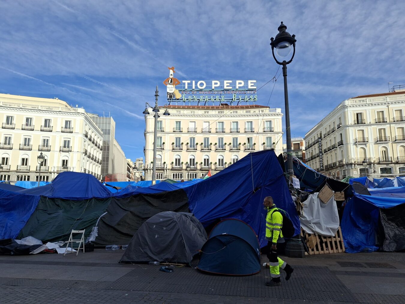 Así lucía la Acampada de Sol este viernes por la mañana.