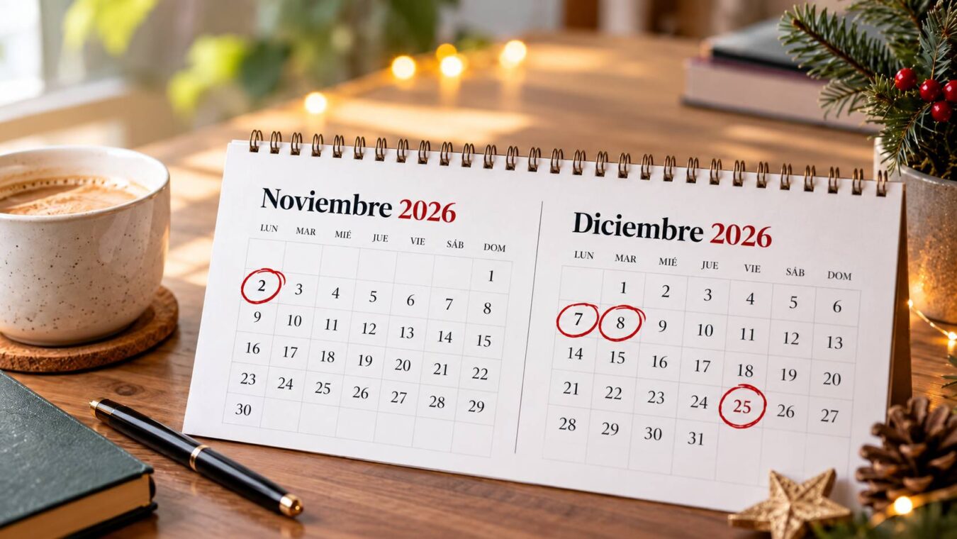 Calendario laboral de 2026 con noviembre y diciembre - Sociedad