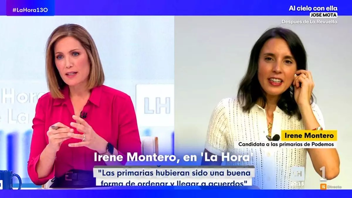 Silvia Intxaurrondo entrevistando a Irene Montero en 'La Hora de La 1'.