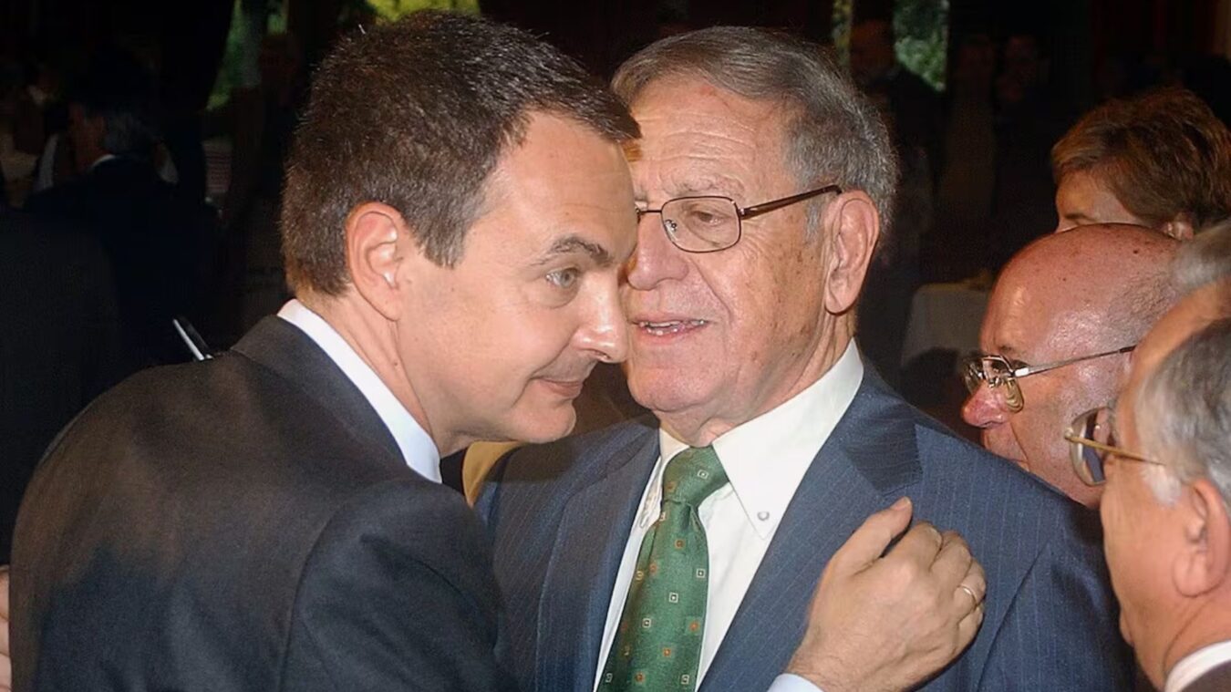 El expresidente del Gobierno José Luis Rodríguez Zapatero y su padre, Juan Rodríguez Lozano.