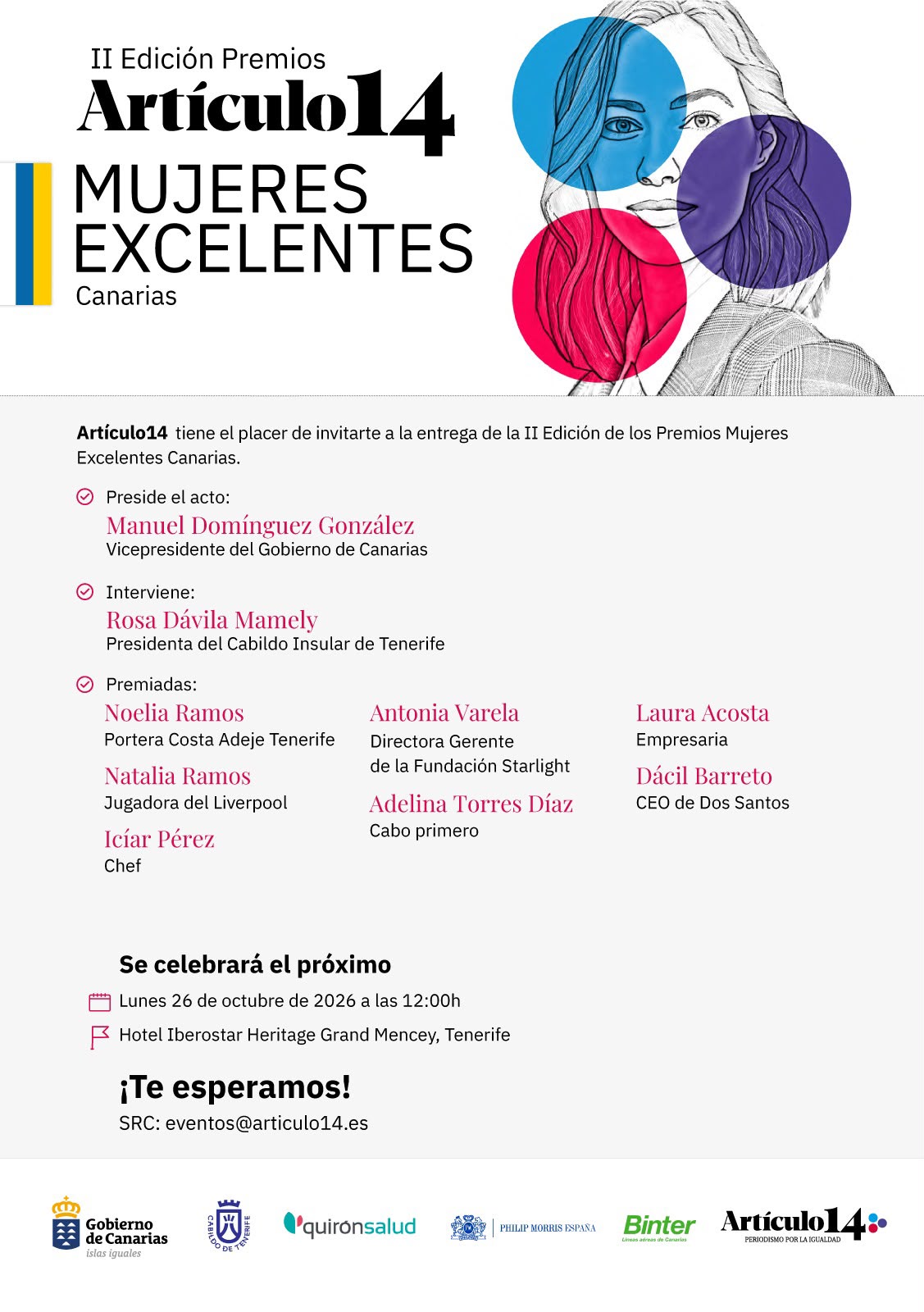 Cartel de los Premios Mujeres Excelentes de Canarias II - Sociedad Cartel de los Premios Mujeres Excelentes de Canarias II - Sociedad