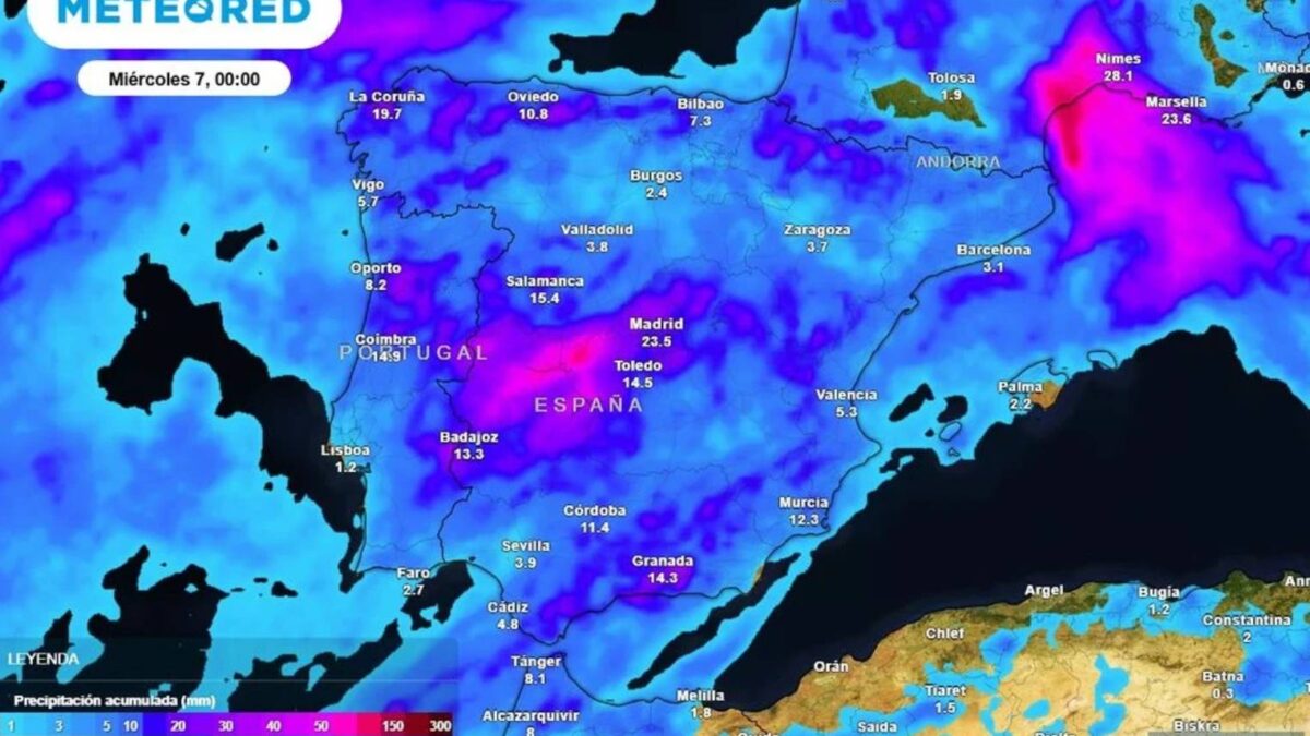 Previsión de lluvias para el miércoles 7 de octubre de 2026 - Sociedad